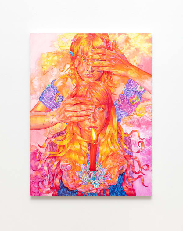 Hannah Lupton Reinhard House of Stars and Angels, 2020 Oil and Swarovski crystals on canvas 40 x 30 inches