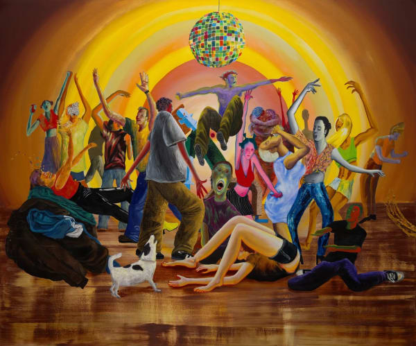 Maggie Ellis Here For The Party, 2023 Oil on linen 60 x 72 inches