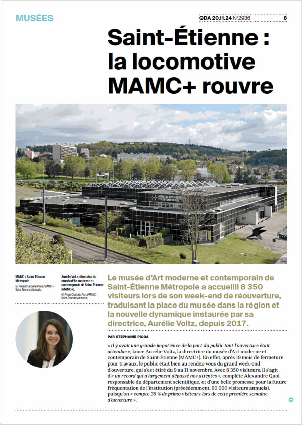 Quotidien de l'art - Saint-Étienne : la locomotive MAMC+ rouvre - Max Wechsler