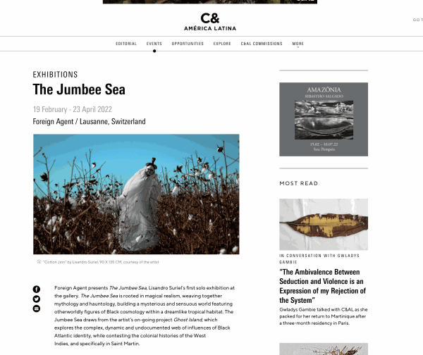 Screenshot of Contemporary And webpage