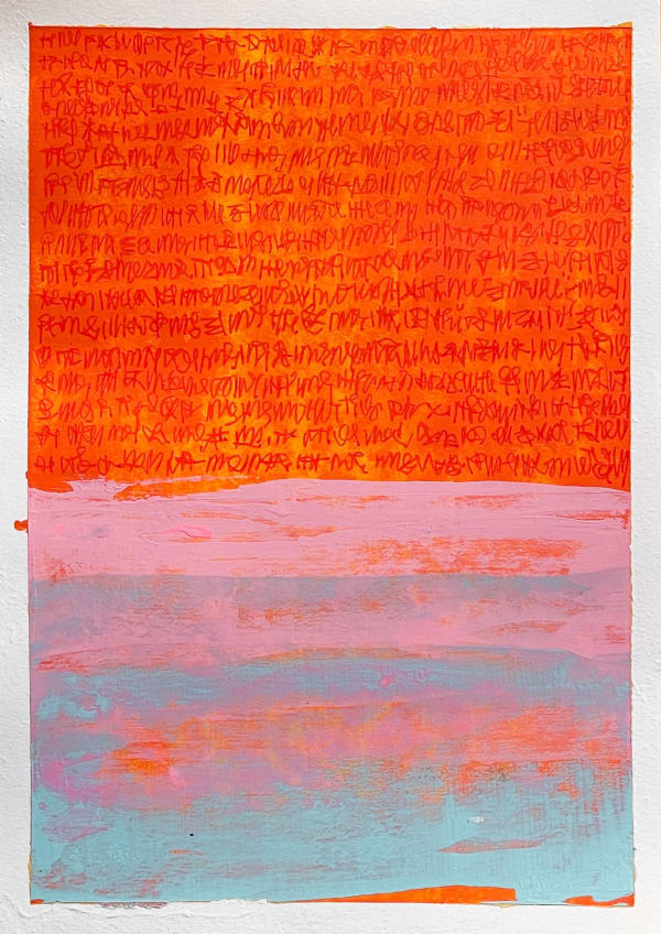 Bohdan Svyrydov Hidden Script #2, 2023 Acrylic, Pastel on 300gsm Paper 21 x 14,8 cm