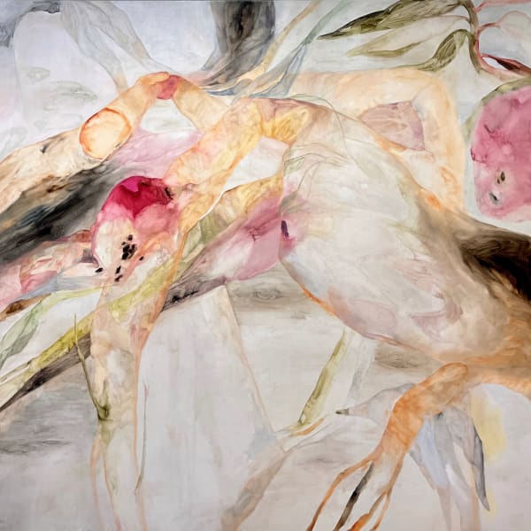 Alice Máselníková, Still-life of a Past Love, oil and watercolor on canvas, 150 x 150 cm, 2025