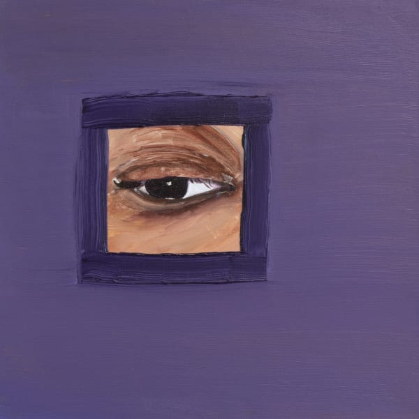 Hakeem Olayinka, Untitled (Purple), 2021, Oil and acrylic on canvas, 18h x 18w in