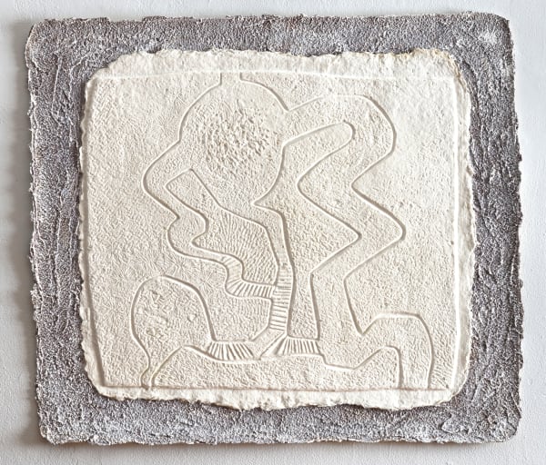 Helen Evans Ramsaran Sacred Space, Handmade Book Page 11, 1993 Handmade Paper Mounted on Canvas with painted border 28 x 24 in 71.1 x 61 cm