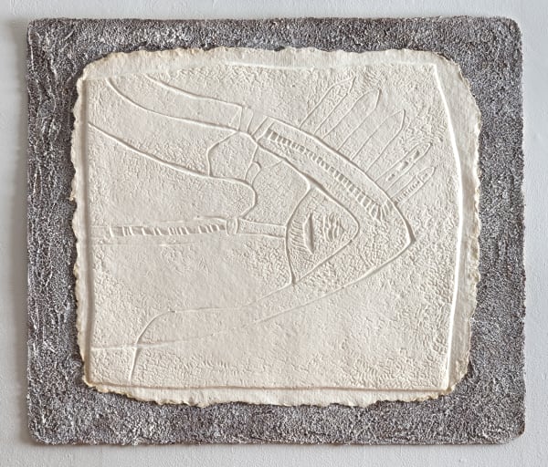 Helen Evans Ramsaran Sacred Space, Handmade Book Page 5, 1993 Handmade Paper Mounted on Canvas with painted border 28 x 24 in 71.1 x 61 cm