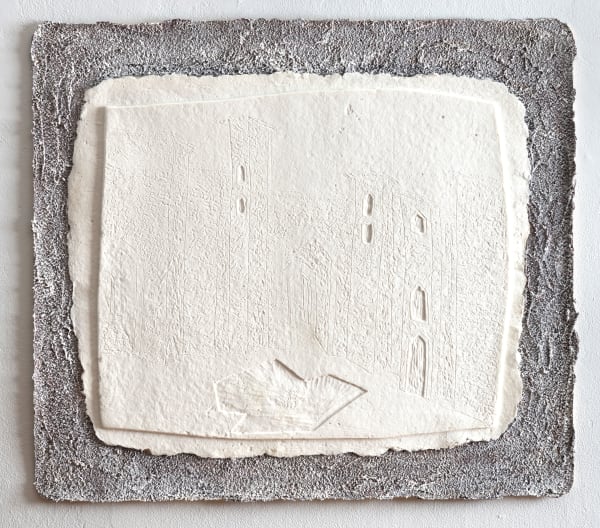 Helen Evans Ramsaran Sacred Space, Handmade Book Page 6, 1993 Handmade Paper Mounted on Canvas with painted border 28 x 24 in 71.1 x 61 cm