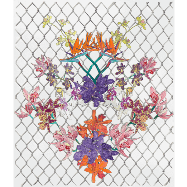 Oasa DuVerney Defense Mechanism, 2024 acrylic and graphite on hand cut paper 37 x 43 inches 94 x 109.2 cms
