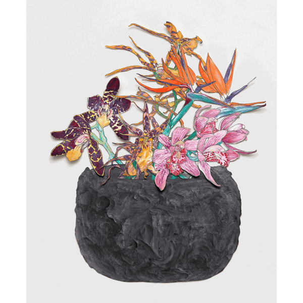 Oasa DuVerney Arrangement in solidarity, 2024 acrylic and graphite on hand cut paper 22 x 26 1/2 inches 55.9 x 67.3 cms