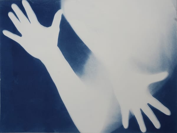 Wei Leng Tay, Untitled (Tay in Five Parts), 2024, Cyanotype on cotton rag, Dimensions variable, (2 of 5 Parts). Image courtesy the artist.