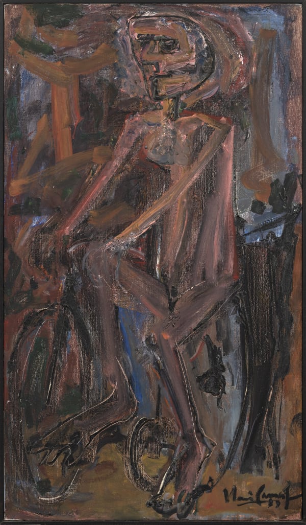 Iberê Camargo, woman on bicycle, 1989