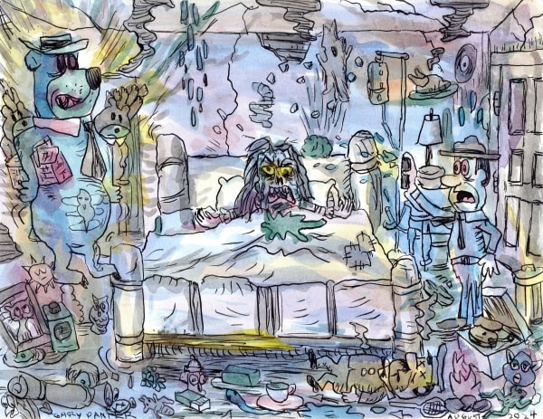 colored drawing by Gary Panter