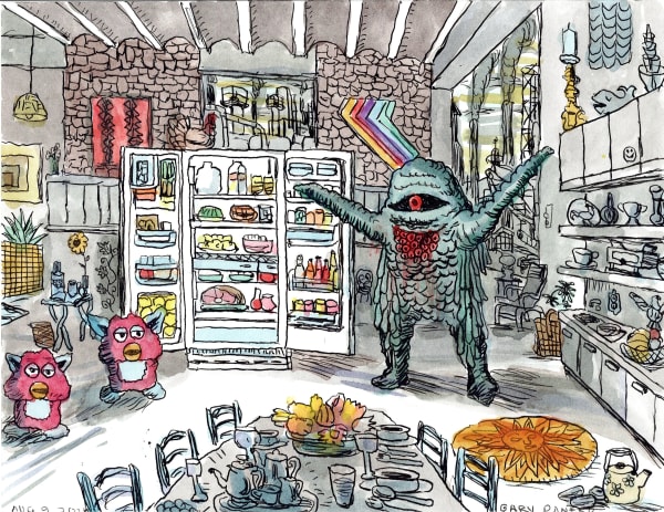 colored drawing by Gary Panter