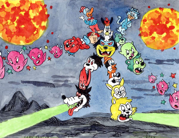 colored drawing by Gary Panter