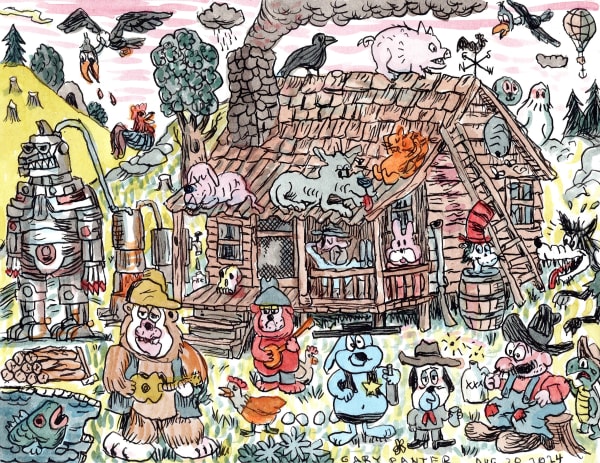 colored drawing by Gary Panter