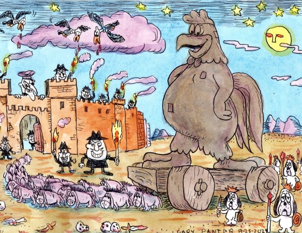 colored drawing by Gary Panter