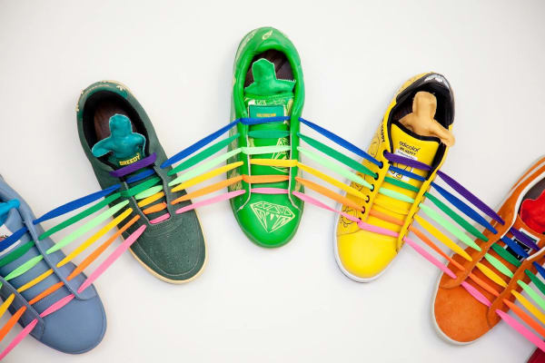 shoe forming a rainbow
