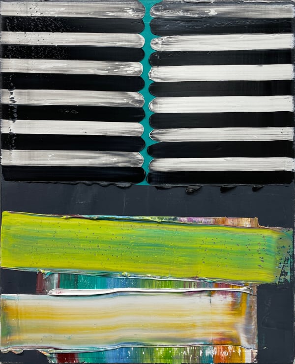 colorful bars and abstract painting by Eric Sall