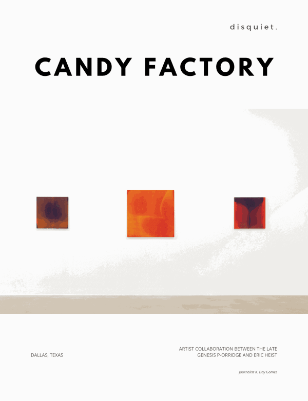 front page of the article in pepper magazine with an installation view of the exhibition "Candy Factory"