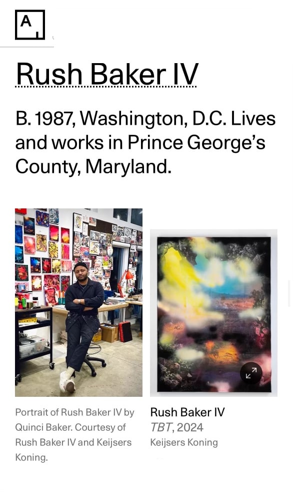 article with images of the artist on Artsy
