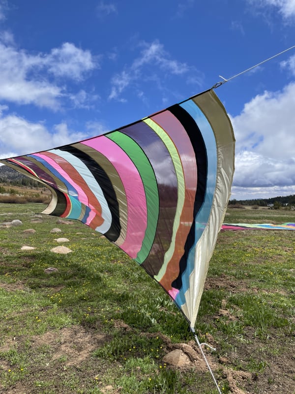 Rachel Hayes installation of textile in nature