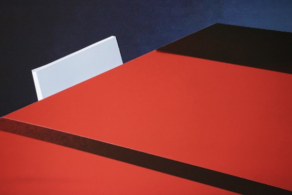 photograph of a collaged chair and table