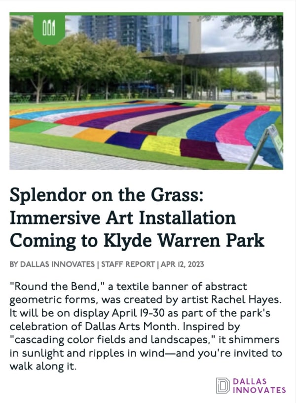 cover of a magazine with rachel hayes installation