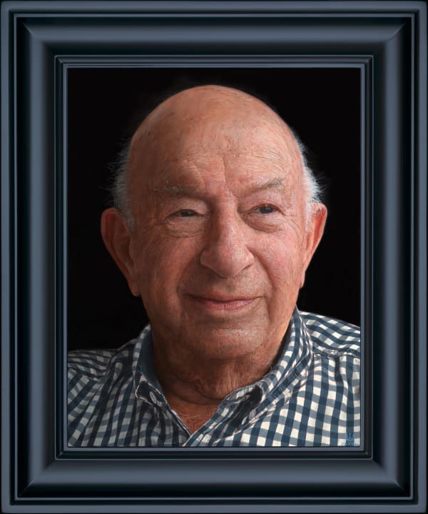 Portrait of Gerald Hellman at 95, Oil on Panel, by Charles Moxon
