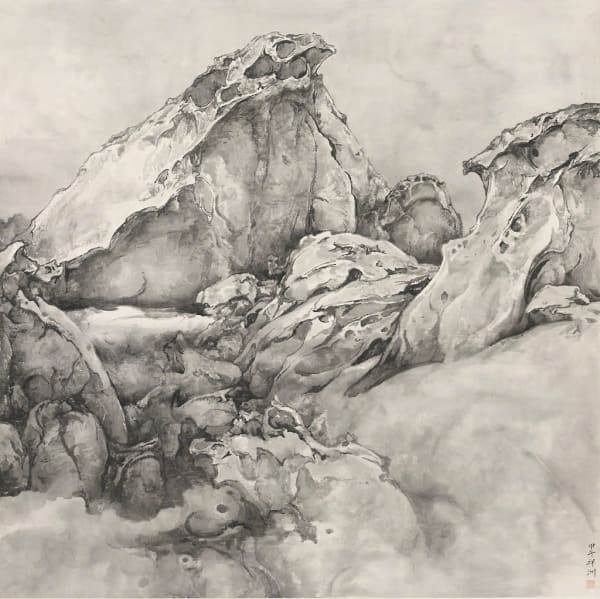 detail of Tai Xiangzhou's ink painting