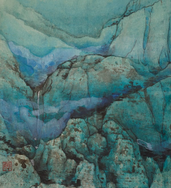 Green painting of landscape