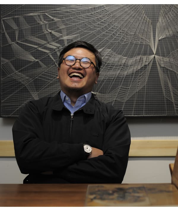 Artist Duxi Chen is laughing