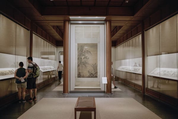 People inside of a museum
