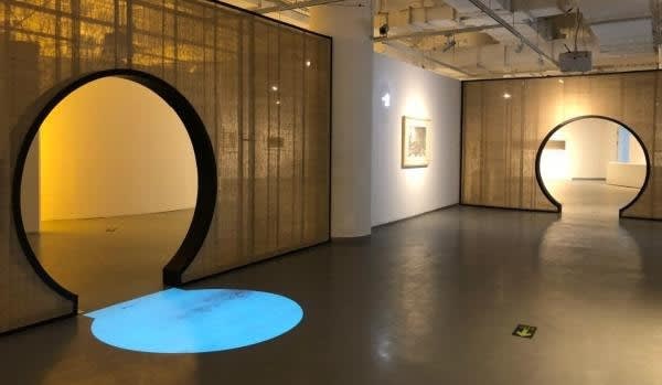 Two circular arches in one exhibition hall