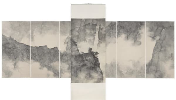 Li Huayi Dragons Hidden In Mountain Ridge Black and white landscape stretches