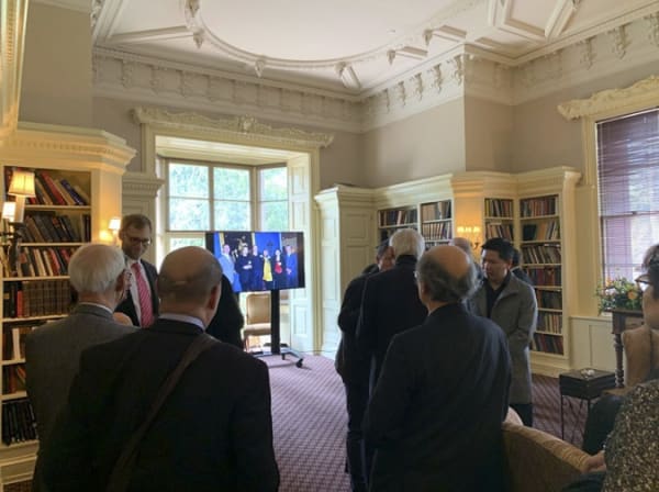 A group of people in a room
