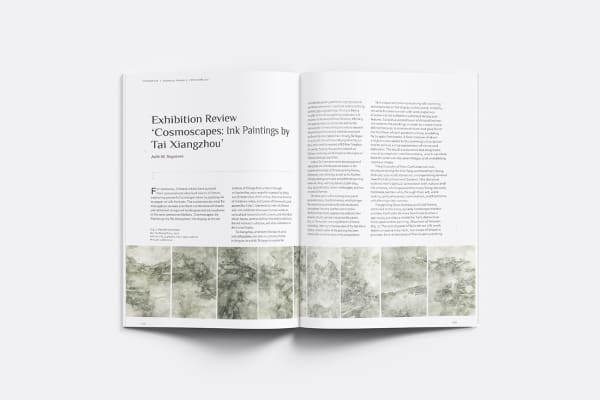The inside of orientations magazine includes the work of Tai xiangzhou