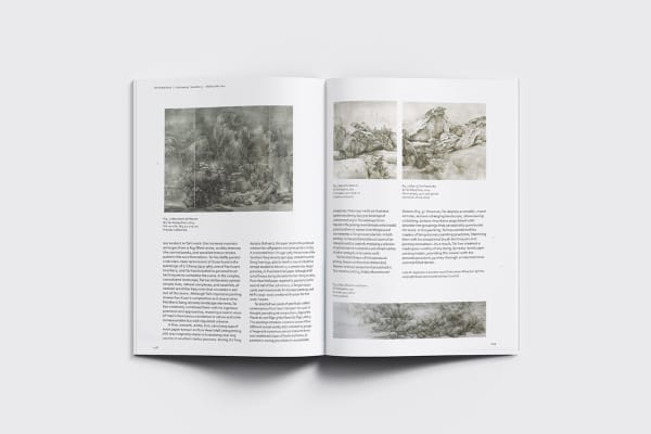 The inside of orientations magazine includes the work of Tai xiangzhou