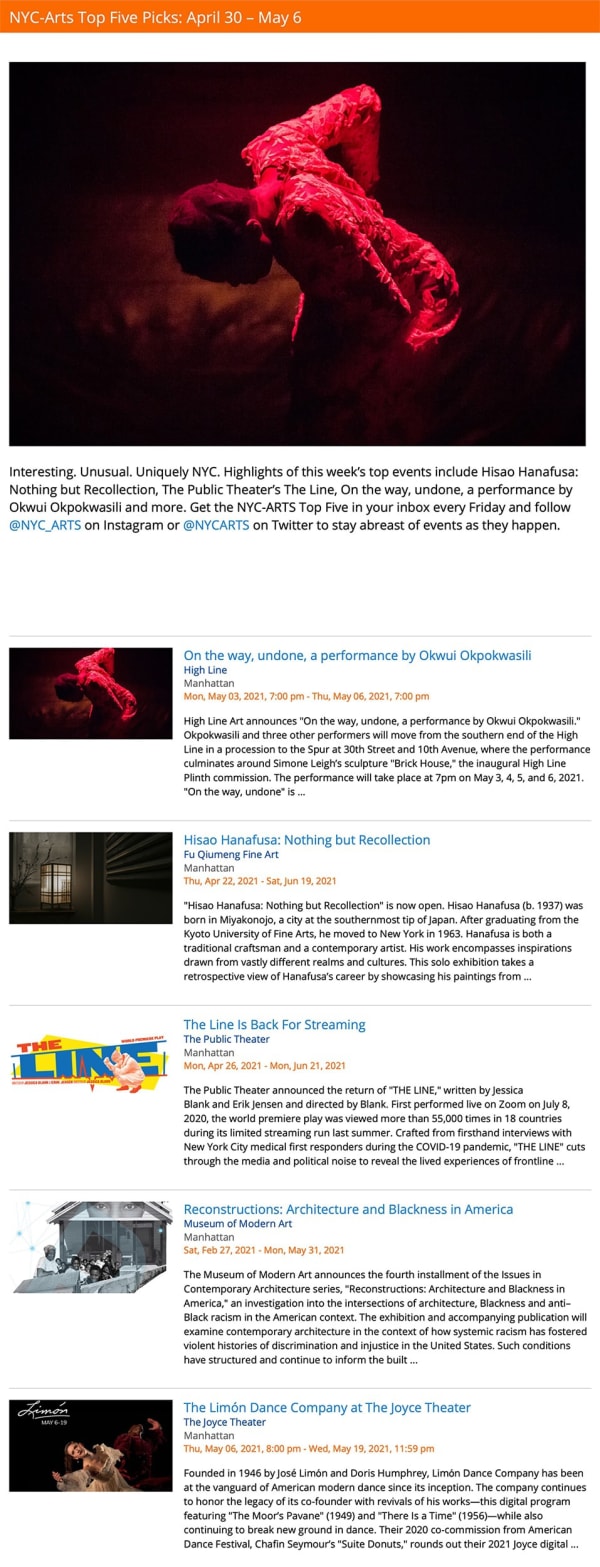 a screen shot of the nyc-arts