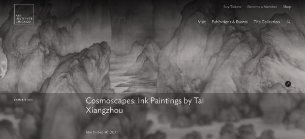 Black and white ink landscape painting