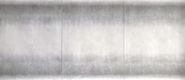 A triptych of works, gradient gray, minimalist abstract painting
