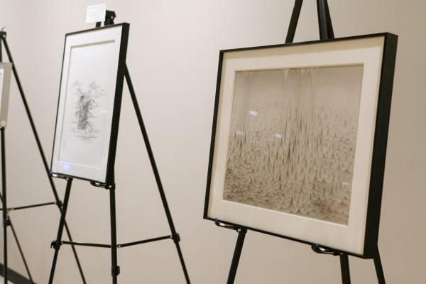 A group of works erected on a stand