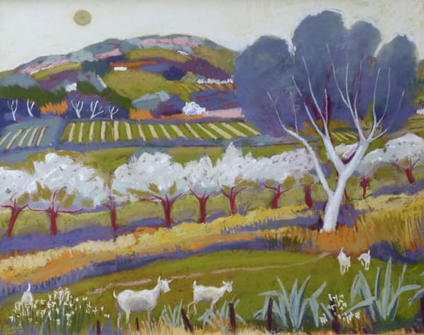 Sue Campion RBA, Blossom Trees and Goats, Andalucia