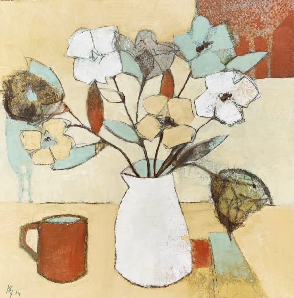 Ana Bianchi, Flowers in a White Vase