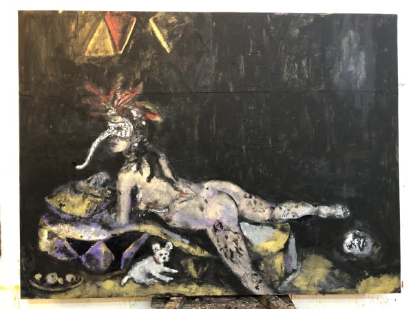 Alfredo Caballero, La siesta, después de Boucher., 2021