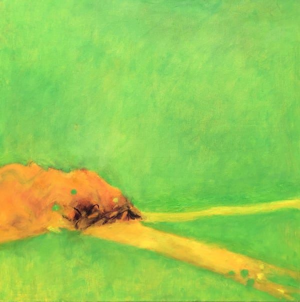 Stunted Hedgerow, oil on canvas, 23 1/2 x 23 1/2 in / 60 x 60 cm