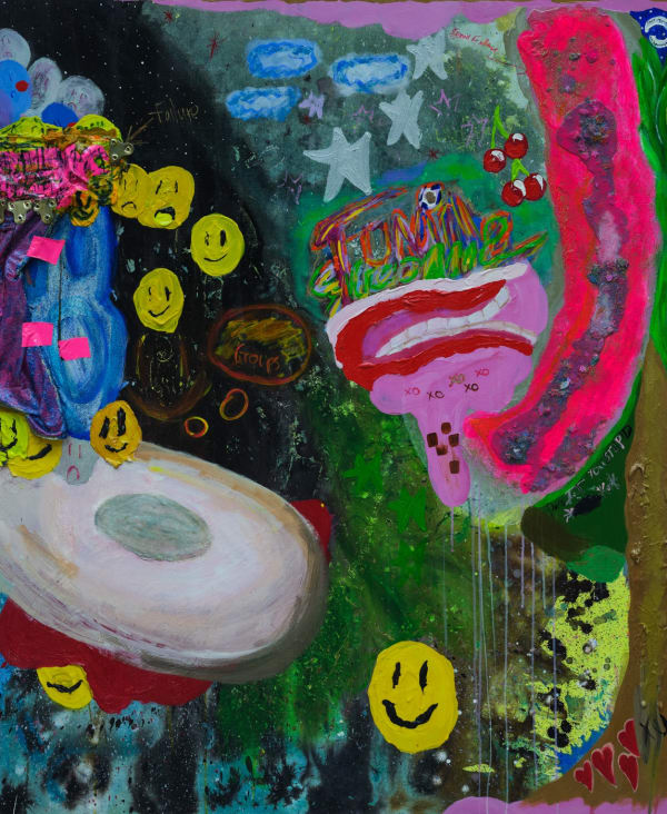 Aoibhin Maguire Fuming, Screaming, 2021 Acrylic and mixed media on canvas 130 x 110 cm