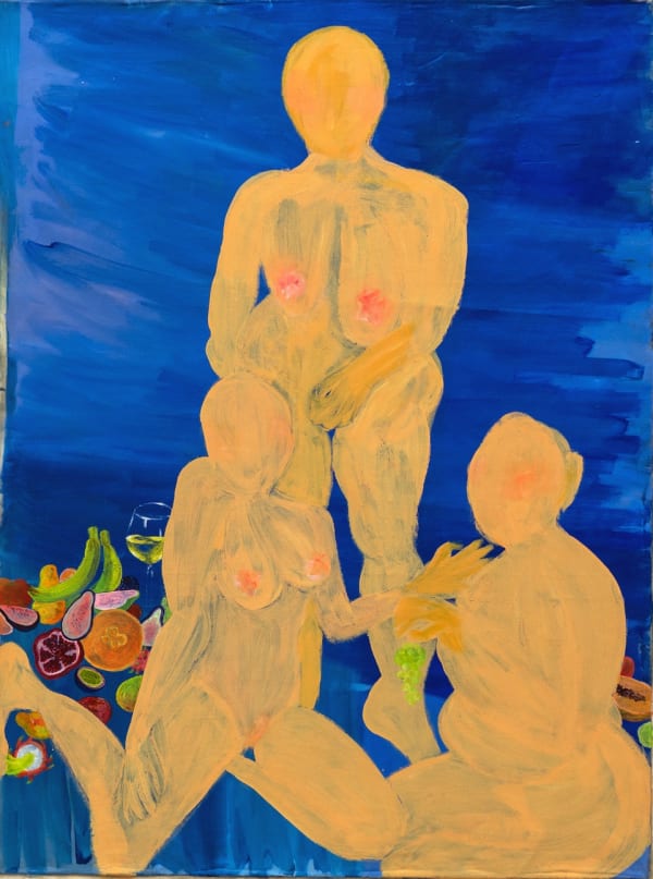 Taylor Honey Alabama Hiraani Bull Morning, 2021 Acrylic paint and skins on canvas 25 x 20 x 3 cm