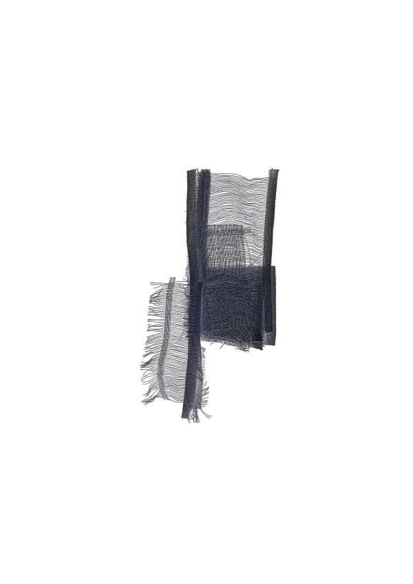 Suzanna James Cloth as masquerader, 2022 Muslin, thread pulling, constructed textiles, photography 420 x 594 mm