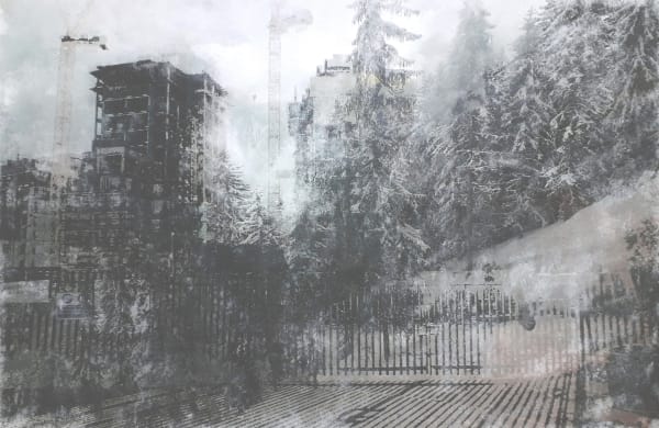 Jeroen van Dooren Fred Robeson, Reconstruction 1, 2018 Framed mixed media on paper 41 x 60 x 3 cm