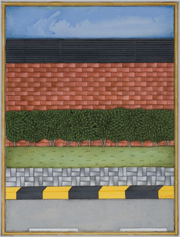 Maryam Baniasadi Pavement and Plants, 2021 Gouache on wasli 13 x 16.5 x 3 cm