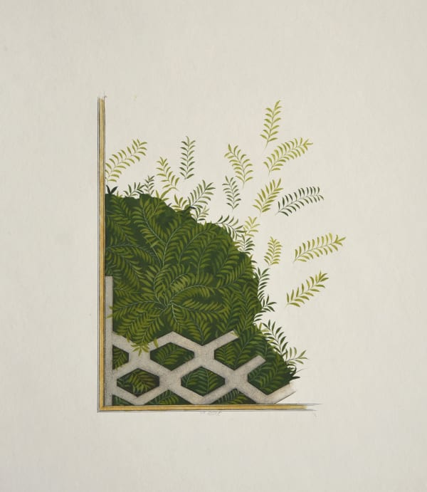 Maryam Baniasadi Breaking free, 2021 Gouache on wasli 30 x 38 x 3 cm